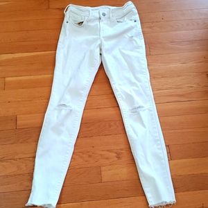 Old Navy White Distressed Rockstar Jeans